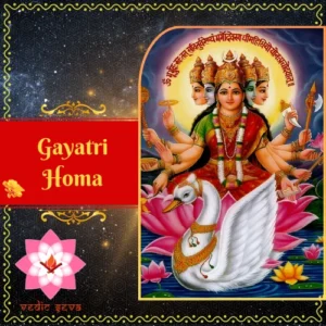 Image of Goddess Gayatri, depicted with five heads and seated in a meditative pose, used in Gayatri Homa, a Vedic ritual for spiritual enlightenment, protection, and divine wisdom