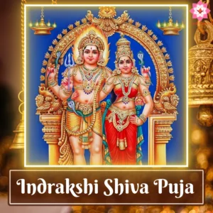 Image of Lord Shiva and Goddess Shakti in their fierce yet smiling form, symbolizing protection and blessings, central to Indrakshi Shiva Puja performed at home