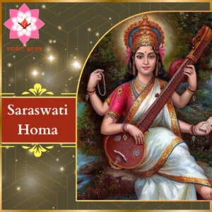 Image of Goddess Saraswati, symbolizing knowledge and wisdom, associated with Saraswati Homa for academic and artistic success