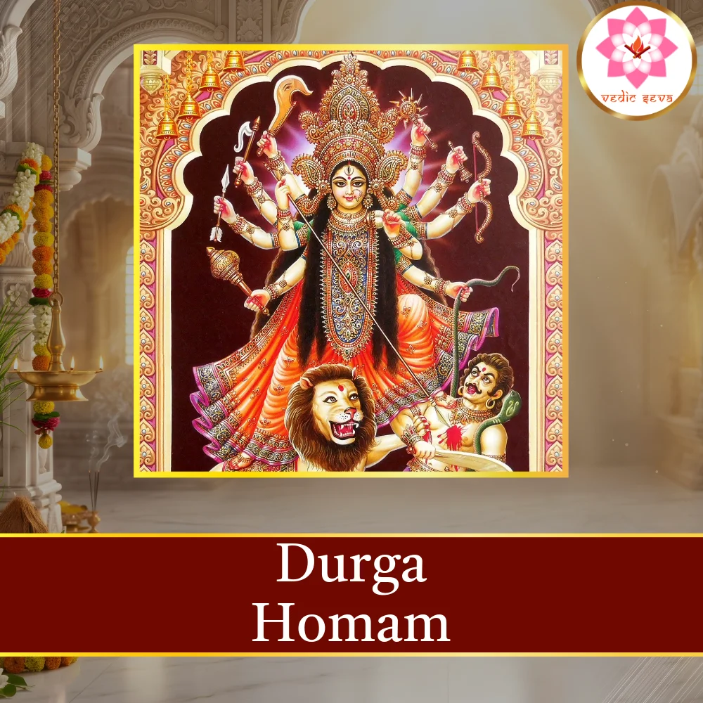Durga Homam sacred fire ritual performed at Vedic Seva
