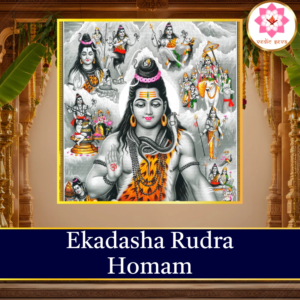 Ekadasha Rudra Homa sacred fire ritual performed at Vedic Seva