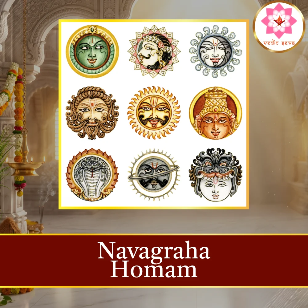 Navagraha Homam sacred fire ritual performed at Vedic Seva