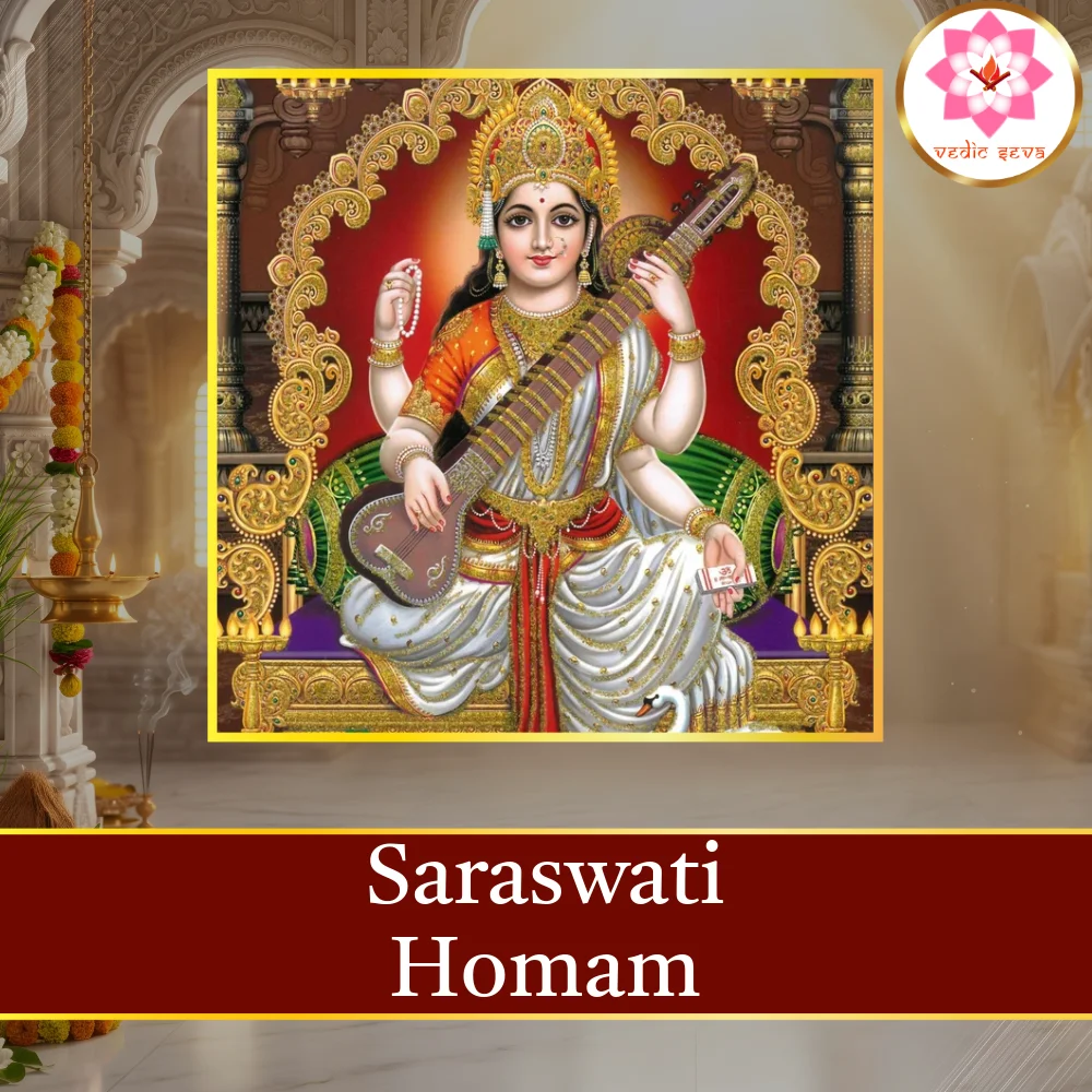 Saraswati Homam sacred fire ritual performed at Vedic Seva