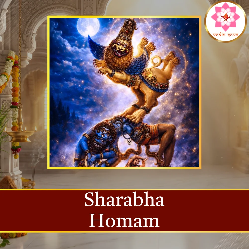 Sharabha Homam sacred fire ritual performed at Vedic Seva